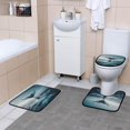 thumbnail image 5 of Shower Curtain Set 4 Piece for Bathroom Decoration, White Rose Bathroom Sets with 1 Fabric Shower Curtain and 3 Non-Slip Bathroom Rugs Accessories with Hooks, 5 of 8