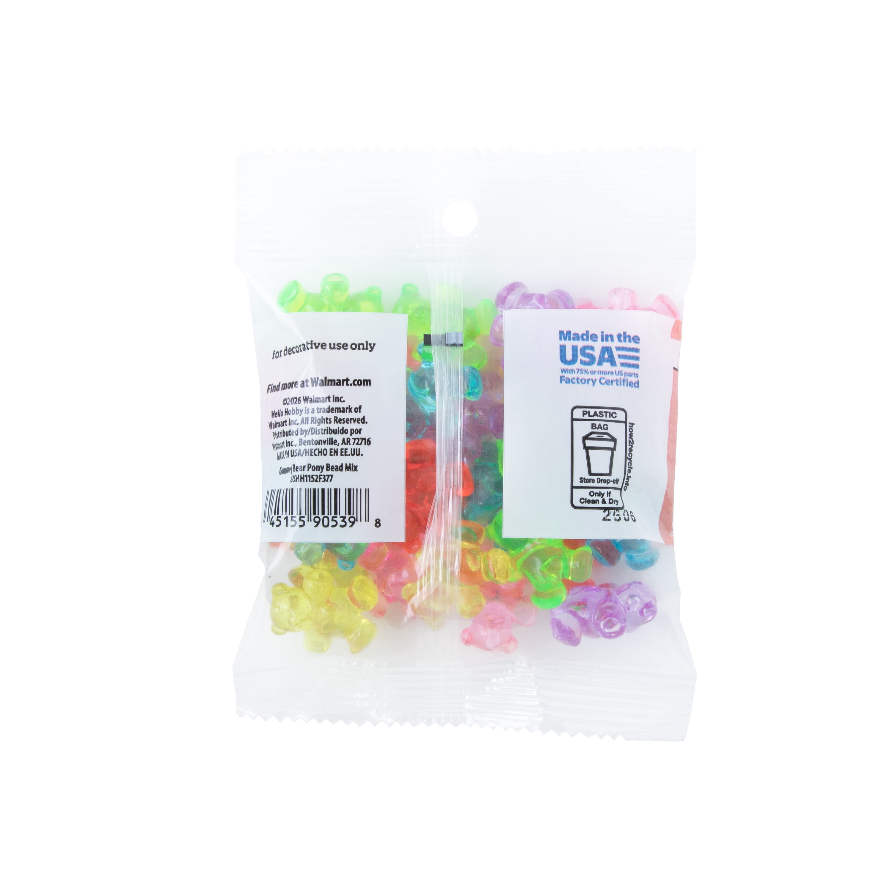 Hello Hobby Gummy Bear Plastic Beads, 24 Pieces- USHH1152F377