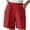 Red4, variant on Diufon Womens Summer Shorts Elastic Waist Lounge Shorts Trendy Ruffle Solid Color Shorts with Pockets