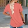 thumbnail image 4 of MIXUE Boho Tops For Women Summer Solid Color Square Collar Short Sleeve Casual Basic T-shirts Streetwear,Red,XXL, 4 of 7