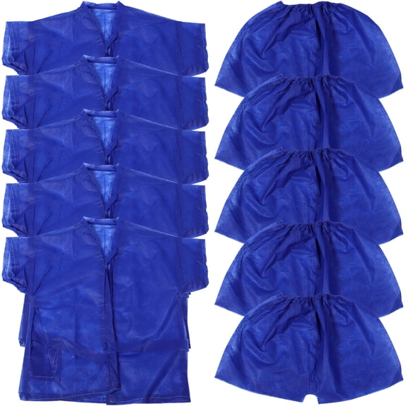 TABLZONE 5 Sets Womens Sweat Suits Sets Non-woven Fabrics Blue for SPA