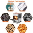 thumbnail image 4 of Portable Backpacking Stove, Folding Charcoal Stove for Camping Hiking Picnic BBQ, Stainless Steel Outdoor Cooker with Handle & Carry Bag, 2 Bolts Included, Supports Wood/Coal/Gas, 4 of 10