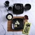 thumbnail image 4 of Gibson Soho Lounge Square 16-Piece Dinnerware Set - Black, 4 of 6