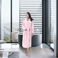 thumbnail image 5 of Women Hooded Fluffy Long Robes Warm Plush Sherpa Lined Hood Fleece Bathrobe with Pocket, 5 of 8