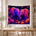 thumbnail image 5 of Floral Garden Elephants with Facing Each Other Their, Mystical Fantasy for Space Lovers, Galaxy Room Decor, Mother'S Day Gift, Tapestry Wall Hanging for Bedroom and Dorm, 5 of 7