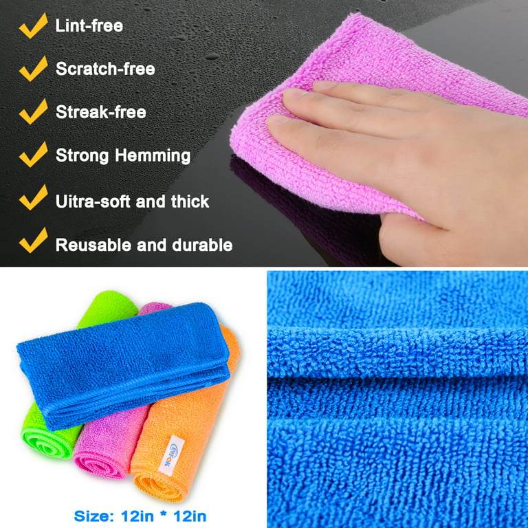 12Pcs Microfiber Multipurpose Cleaning Cloth