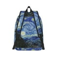 thumbnail image 3 of Daiia The Starry Night Vintage Canvas Backpack for Men and Women ,Hiking Backpack,Travel Laptop Bag for School,Large Capacity Backpack, 3 of 8