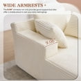 thumbnail image 6 of Lunale Chaise Lounge Indoor, Oversized Upholstered Lounge Chair, Plush Sleeper Sofa Bed, No Assembly Required, Beige Corduroy, 6 of 12