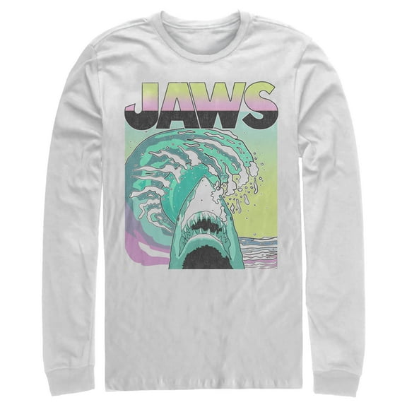 Men's Jaws 80s Colorful Wave  Long Sleeve Shirt