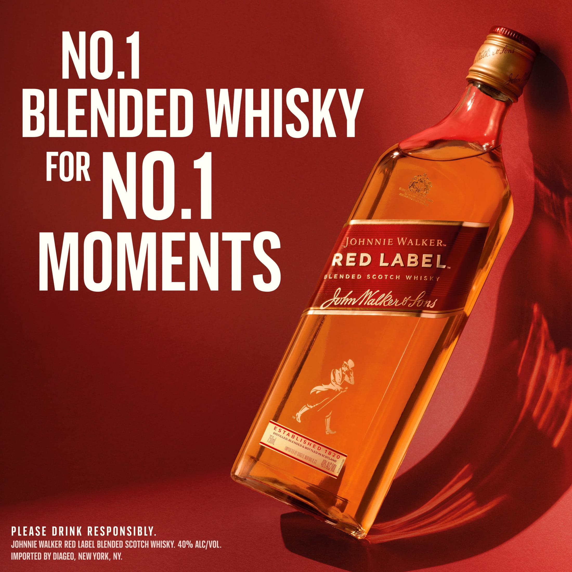 ウイスキー Johnnie Walker Red Label Johnnie Walker Red Label Blended Scotch Whisky, 750 mL, 40