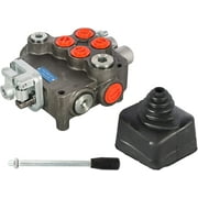 PET-U Hydraulic Directional Double Acting Control Monoblock Valve, 2 Spool 21GPM SAE Ports w/Joystick Hydraulic Directional Control Valve 3625 PSI Fit for Small Tractors Loaders Etc