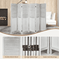 6 Panel Wood Room Divider Folding Privacy Screen 5.6FT Freestanding