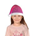 thumbnail image 5 of Fuzoiu Light Purple Glitter Print Santa Hat Christmas Hat for kids,Santa Hats with Pompom, Unisex Xmas Holiday Hat for Christmas New Year Festive Party Supplies, 5 of 6