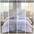 thumbnail image 4 of Noaman Lavender Tassel Comforter Set with Heart Pillow, Full/Queen Size, 86x86 Inches, Polyester Bedding Set with 2 Shams, 4 of 12
