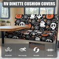 thumbnail image 6 of FOR U DESIGNS Skull Pumpkin Spider Web Pattern 3 Pcs RV Dinette Cushion Covers Anti-Slip Camper Cushion Slipcover with Pillow Cover RV Couch Cover Halloween Decoration for Travel Trailer Couch, 6 of 8