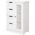 thumbnail image 6 of Bathroom Storage Cabinet Freestanding, Floor Cabinet with 4 Drawers & 1 Cupboard, 3-Level Adjustable Shelf & Anti-Toppling Device, Entryway Storage Unit Console Table, Storage Organizer, White, 6 of 7