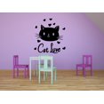 thumbnail image 3 of Cute Cat Love Kitty Face Animal Kitten Meow Cats Wall Sticker Art Decal for Girls Boys Room Bedroom Nursery Kindergarten House Fun Home Decor Stickers Wall Art Vinyl Decoration Size (30x27 inch), 3 of 3