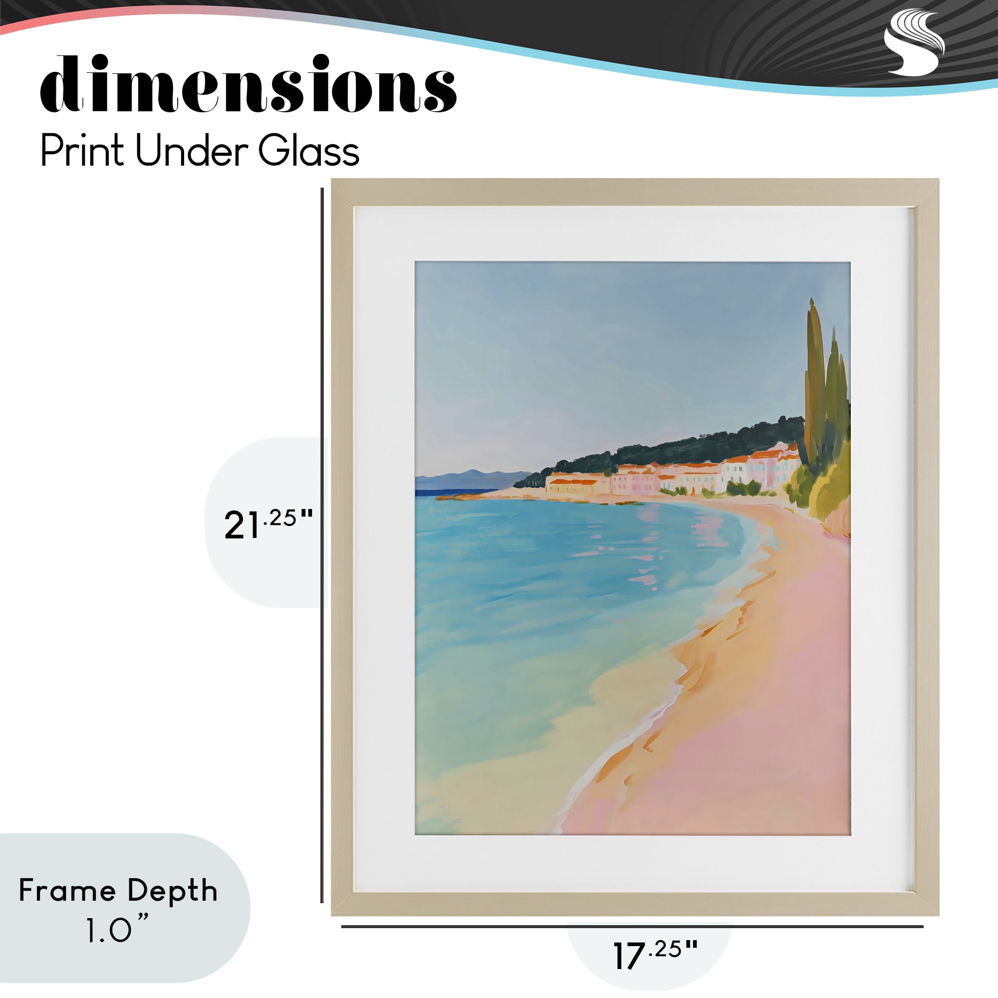 Stupell Industries Abstract Village By The Sea Birch Framed Print Under Glass, design by The Prints Vibe