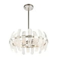 thumbnail image 2 of Woodbridge Lighting Vinchenzo 4-Light Glass Chandelier in Aged Silver, 2 of 5