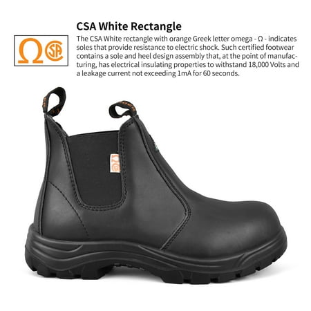 Tiger Men S Safety Boots Steel Toe Csa Lightweight Slip On Leather