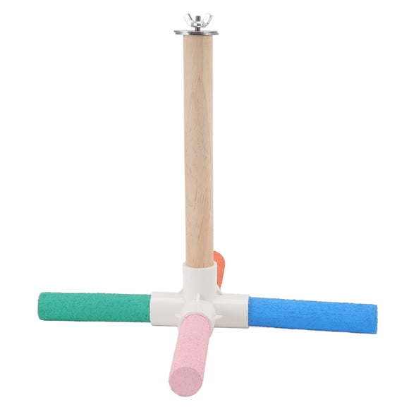 Palo de soporte cruzado para loros, palo de percha para jaula de pájaros mate, seguro y saludable, colorido, con tuercas y pernos para pájaros y loros