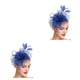 thumbnail image 4 of Qarigey Tocado de boda con flores para el pelo, fino, exquisito, ahorro de espacio, europeo, Simple, para fiesta, tocado, cabeza nupcial, Azul claro 2piezas, 4 of 6
