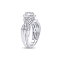 thumbnail image 3 of 14kt White Gold Princess Diamond Bridal Wedding Ring Band Set 1/2 Cttw, 3 of 4