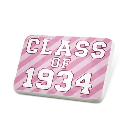Porcelein Pin Class of 1934, in pink Lapel Badge – NEONBLOND