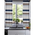 thumbnail image 2 of Grey Navy Blue Striped Sheer Curtains 54 Inch Length 2 Panels Set for Living Room/Bedroom, Farmhouse Stripes Modern Abstract Art Kitchen Curtains Grommet Curtains Window Treatments 42"x54"x2, 2 of 7