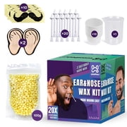 Waxfans Nose Wax Kit for Nose & Ear Hairs Removal, Nasal Waxing Kit for Men and Women with 100g Wax Beads, 20 Applicators,Safe Easy Quick & Painless