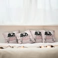 thumbnail image 3 of Ambesonne Indie Throw Pillow Cover 4 Pack, Hipster Wild Wolf Glasses, 16", Pale Pink Burgundy Black, 3 of 6