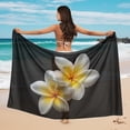 thumbnail image 4 of Yuyamidu Plumeria Flowers Sarong Wraps Swimsuit Coverup for Women Chiffon Wraps Beach Cover Up Comfortable Bikini Wrap Skirt Soft Long Bikini Wraps, 4 of 7