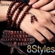 thumbnail image 2 of 6mm 4 Capas Cuentas Sándalo Buda Budista Pulseras De Madera/Meditación Oración Bead Mala Pulsera Mujeres Hombres Joyería, 2 of 4