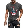 thumbnail image 3 of BiZtdJrK Mens Big and Tall Trendy T Shirts Hand with USA Flag Graphic Tees Short Sleeve Rock Tee Shirts Dark Gray XXXXL, 3 of 6