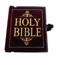thumbnail image 2 of Qaailabf Miniature Velvet Cover Bible Flip Book Keychain Pendant - Pocket Size Page Turning Book with Flocking Cover - Mini Bible Collectible for Scene Layout Decoration - Unique Literary Gift, 2 of 6
