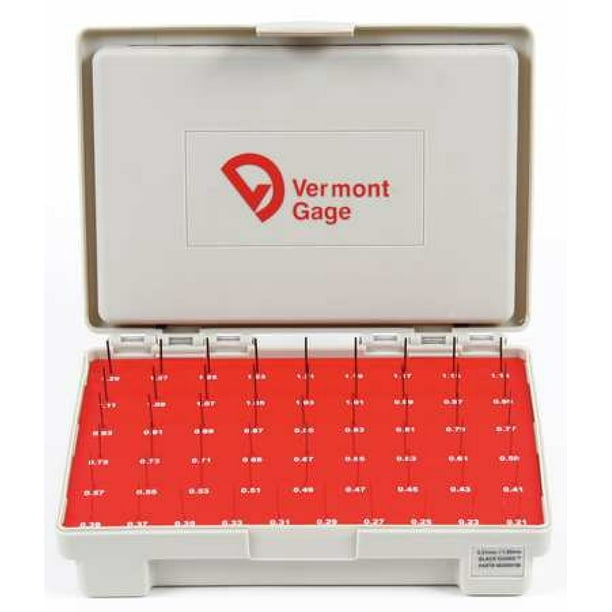 VERMONT GAGE 902400100 Pin Gage Set,Minus,0.211.29mm,Black Walmart