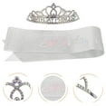 thumbnail image 2 of 1 juego de corona y banda de cumpleaños, tiara de cumpleaños, corona y banda para mujer, accesorio para fiesta de cumpleaños, 2 of 7