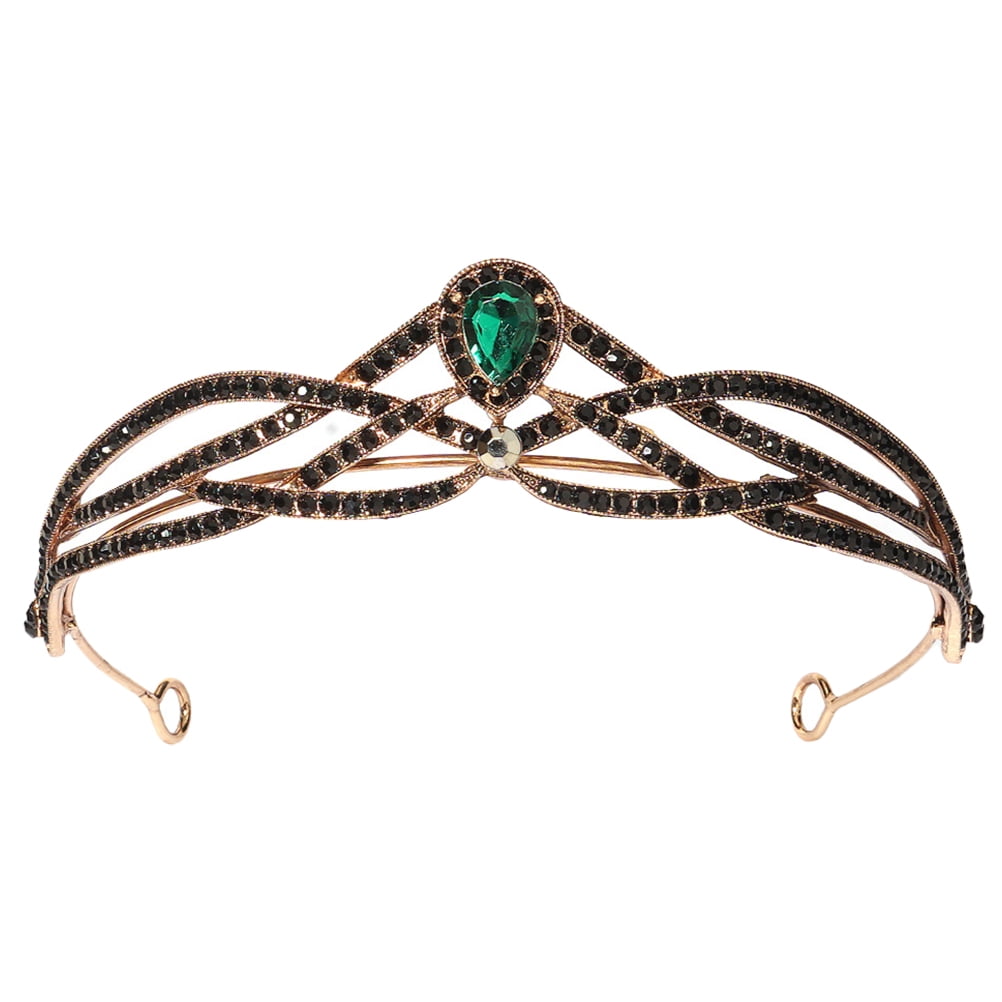 Frcolor Tiara Baroque Gothic Vintage Halloween Crowns Bride Black Queen