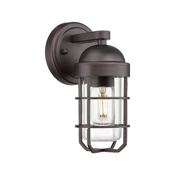 Emliviar Lampe Murale Extérieure de Ferme pour Porche de Maison, Lanterne Murale Extérieure Vintage, Cage en Métal Nautique Industrielle avec Lumière Claire