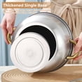 thumbnail image 7 of Thick Stainless Steel Cookware Set, Pots and Pans Set, 11 Pcs Kitchen Induction Cookware Set with Glass Lid for Cooking, Induction Compatible Set for Rv and Camping with Cleaning Brush, Gold, 7 of 7