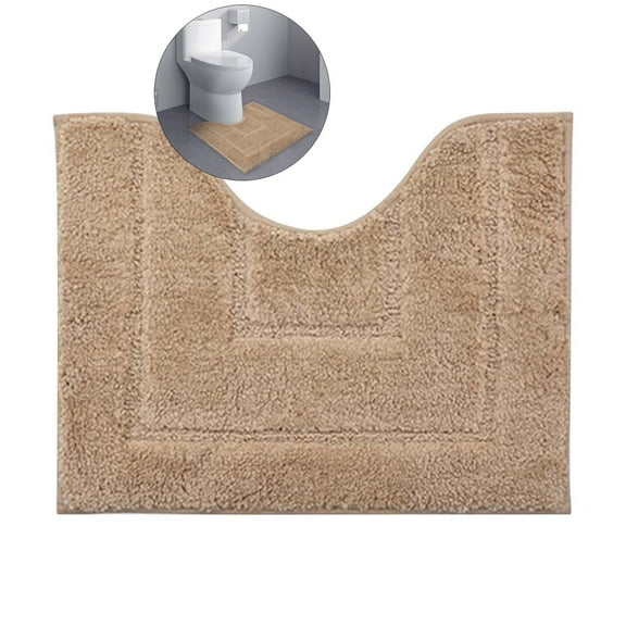 WNFJR Bathroom Toilet Rugs U Shaped, Bath Mats for Bathroom, Bathroom Rugs Non Slip Washable, Absorbent Microfiber Toilet Mat, Soft Plush Shaggy Bath Carpet