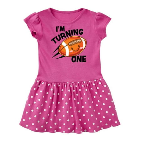 

Inktastic Birthday I m Turning One with Football Gift Baby Girl Dress