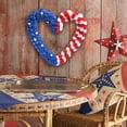 thumbnail image 4 of Fourth of July Wreath Door Hanger, Patriotic USA Independence Day Door Sign Decoration for Front Door, Porch, Wall and Farmhouse Outdoor Decor, 17.7 Inch Multicolor Foam Rose Garl, 4 of 7
