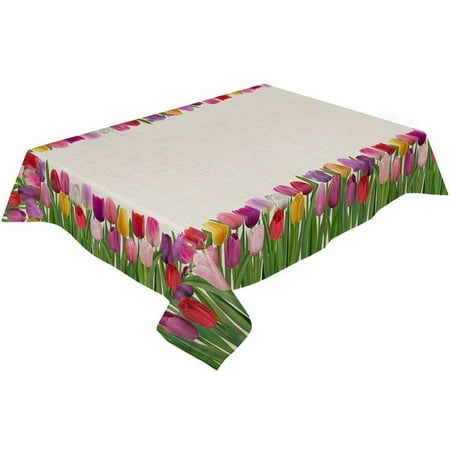 

ASWMXR Farm Wildflower Plant Flower Waterproof Tablecloth Rectangular Table Cloth Dining Coffee Table Cover Kitchen Decor