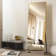 thumbnail image 3 of BEAUTYPEAK 64" x 21" Full Length Mirror Large Rectangular Floor Mirrors Standing Hanging or Leaning, Gold, 3 of 11
