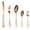Rose Gold, variant on Household Anckoeil Kitchens Tableware Cutlery Set 5-Piece Stainless Steel Cutlery Set Knife Spoon and Fork Set Cutlery Set Mirror Polished Smooth Edges Hand Wash Recommended