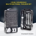 thumbnail image 3 of 115-In-1 Household Toolbox Set with 98 Bits Multifunctional Hardware Tools for Computer Clock Repair Home, 3 of 8