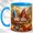 Blue, variant on Basket Gnomes Coffee Mug, Autumn Harvest Mug, Ceramic 11 oz
