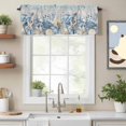 thumbnail image 2 of Ocean Turtle Valance Curtain for Windows Retro Sea Stars Shells Blue Leaf Beige Stripes Rod Pocket Curtain Valances Short Window Treatments Panels for Kitchen Bathroom Laundry Basement 56 x 16 Inch, 2 of 9