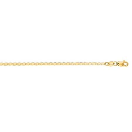 14 Karat Yellow Gold 1.7mm 10 Inch Diamond Cut Mariner Link Chain